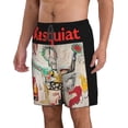 thumbnail image 2 of Jean Michel Basquiat Men's Beach Shorts Quick Dry Athletic Workout Swim Shorts Elastic Waist Drawstring Summer Shorts, 2 of 5