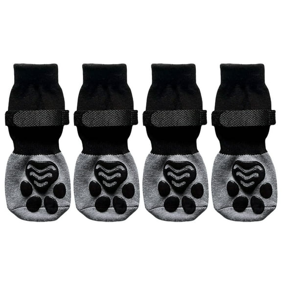 2 Pair Dog Socks Feet Cover Pet Winter Shoes Skid Proof Soles Outdoor Booties Walking Booties for Large to Small Pets
