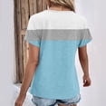 thumbnail image 4 of Timegard Tops for Women Color Block Button Short Sleeve T Shirts Causal Fashion Dressy Blouses, 4 of 6