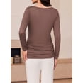 thumbnail image 2 of Weardear 3 Packs Maternity Tops Long Sleeve Boat Neck Pregnancy Tunic T Shirts Side Ruched Casual Pregnant Clothes, 2 of 6