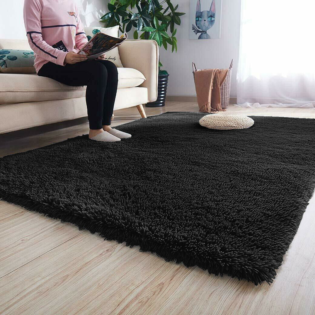 63'' Fluffy Rugs Anti-Skid Shaggy Area Rug Bedroom Living Room Floor Mat Carpet 