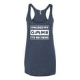 thumbnail image 2 of I Paused My Game to be Here Gaming Sports Tri-Blend Racerback Tank Top, Vintage Navy, X-Large, 2 of 3
