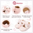 thumbnail image 4 of Meckior Baby Girls Shoes Infant Mary Jane Bowknot Soft Sole PU Leather Newborn First Walker Cirb Shoes, 4 of 7