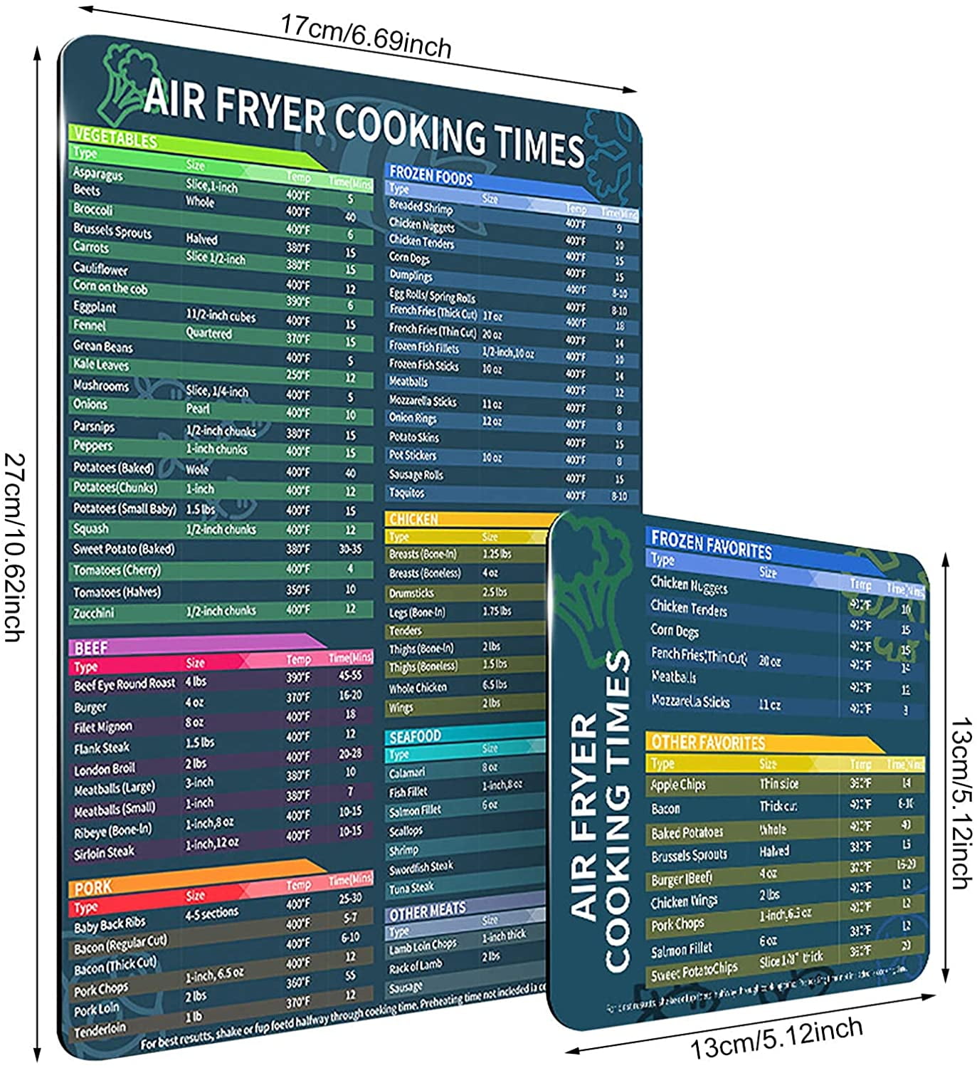 Magnetic Air Fryer Cheat Sheet, Pine & Pepper