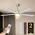 thumbnail image 1 of Ventilador de techo Hisummer Modern de 132 cm con luz y mando a distancia, color plateado, 1 of 7