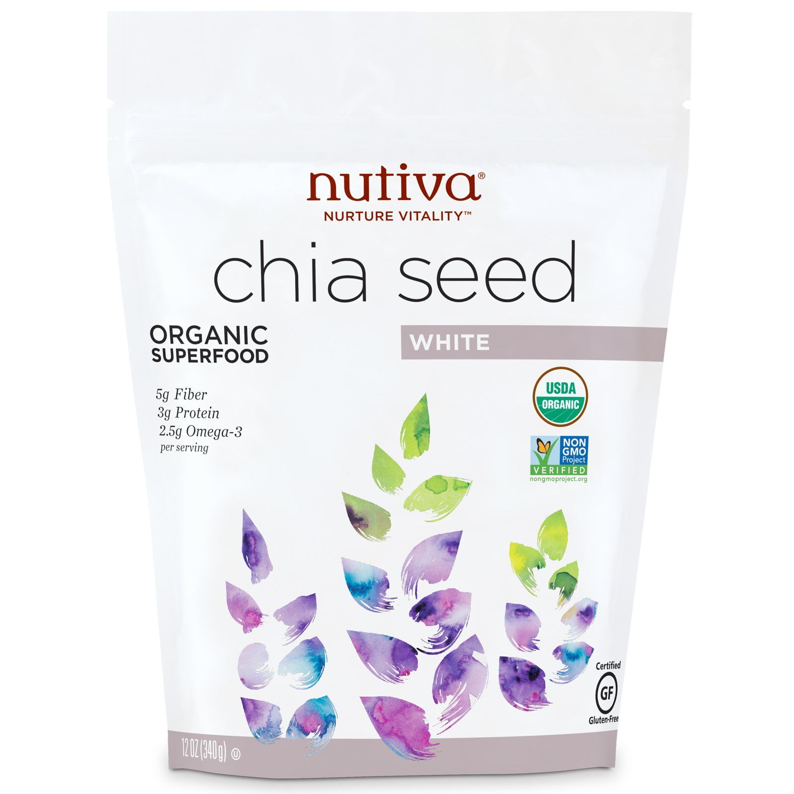 Nutiva Organic White Chia Seeds - 12 oz