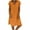 Orange, variant on Azrian Summer Dresses Fashion Women Loose V-Neck Summer Solid Short Sleeve Cotton and Linen Dress