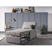 Pull Out Sleeper Chair with Reclining Back Grey