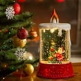 thumbnail image 4 of Christmas Water-Filled Candle Lantern Night Light with LED Glow Red Vintage Snow Effect Lamp for Holiday Desktop Decor Gift for Seniors Home Bedroom Living Room Decoration, 4 of 5