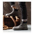 thumbnail image 4 of Botas de hombre, zapatos de invierno de cuero con cordones para el trabajo, viajes, negocios y calzado informal., 4 of 5