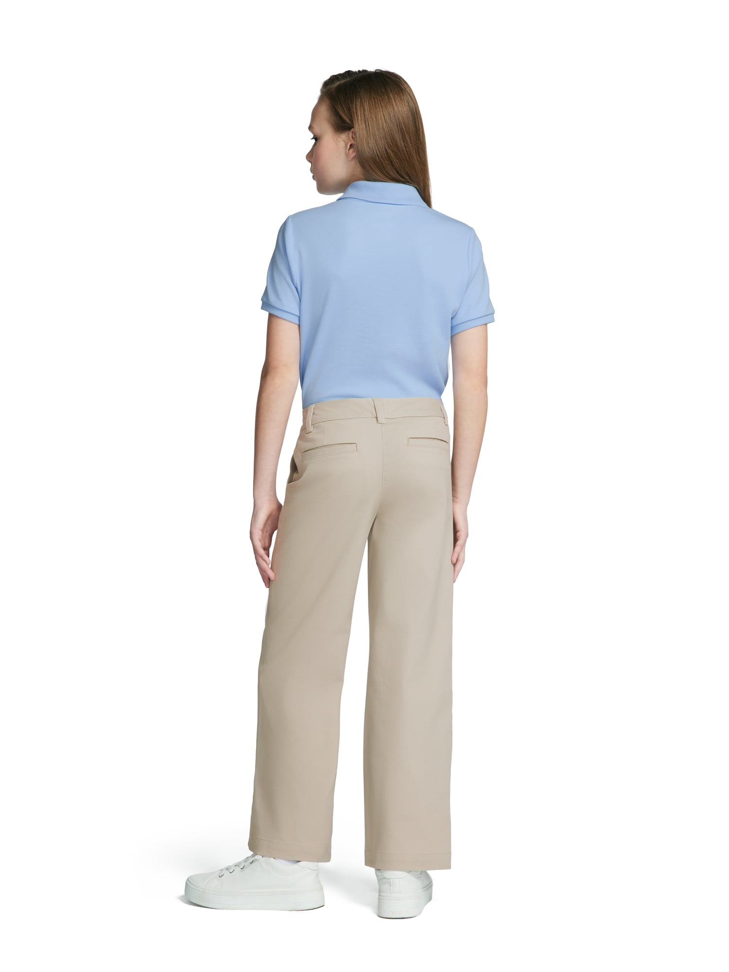 Wonder Nation Girls School Uniform Wide Leg Pants, Sizes 4-16
