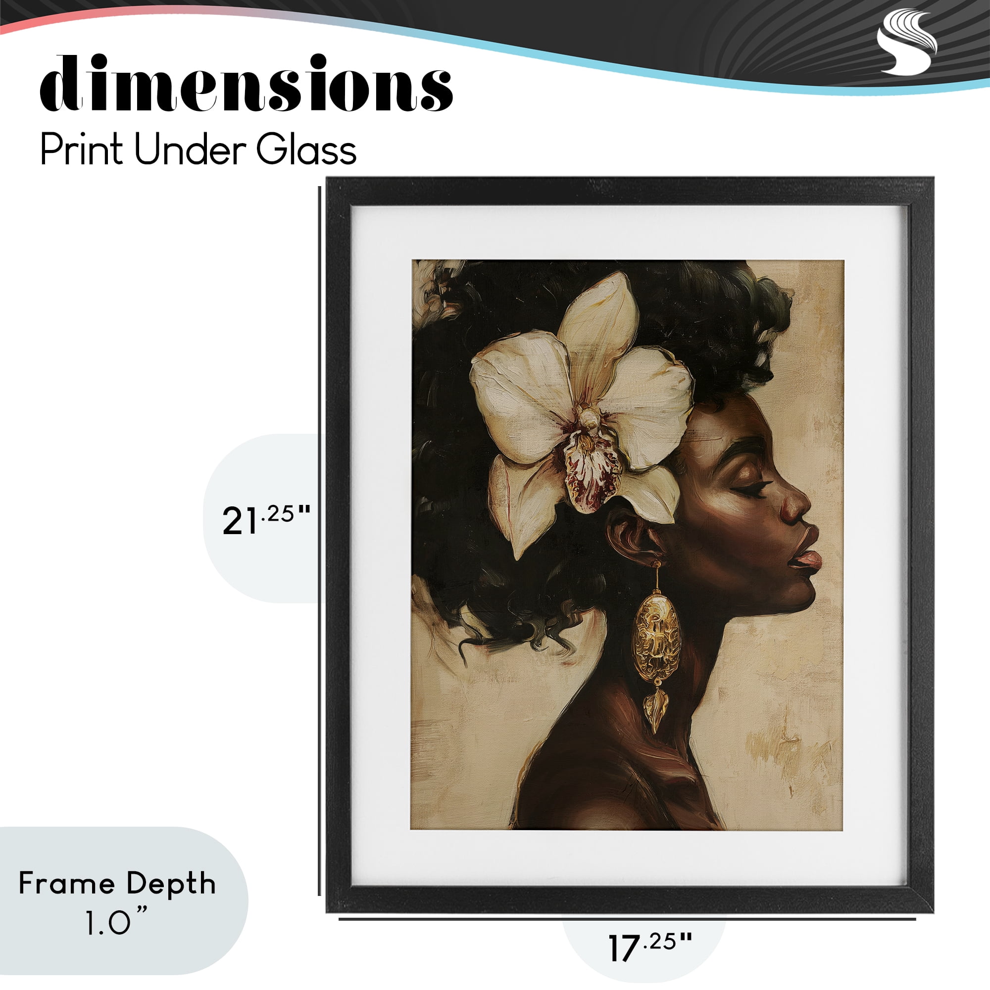 Stupell Industries Orchid Majesty Portrait Black Framed Print Under Glass, design by Svetlana Aleynikova