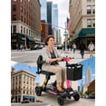thumbnail image 4 of 15 Miles Long Range 4 Wheels Mobility Scooter for Adults&Seniors-Lightweight Fully Automatic Folding Scooter, 46lbs with 350W Powered Electric Wheelchair,Lithium Battery, Airline-Approved,Pink, 4 of 7
