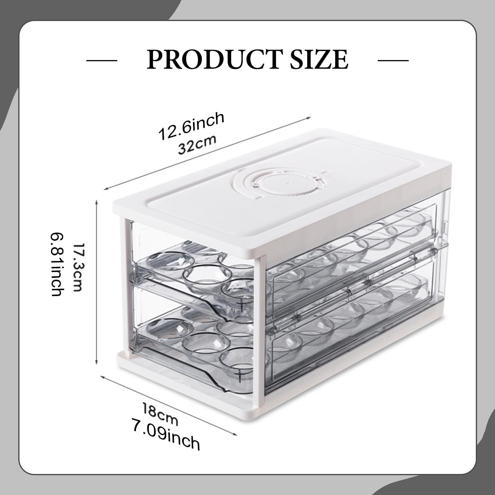 Drawer Type Egg Holder Egg Storage Box Egg Organizer Tray Double Layer Structure for Kitchen Pantry Cabinet