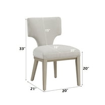 Newboti Furniture Kasa Linen & Champagne Finish Side Chair (Set of 2) 27911