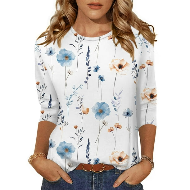 Camisa Zeagoo, túnica holgada con estampado floral de verano para mujer
