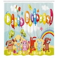 thumbnail image 3 of Ambesonne Birthday Party Shower Curtain, Farm Barn Animals, 69"Wx70"L, Multicolor, 3 of 3