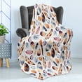 thumbnail image 4 of Peacock Soft Flannel Fleece Throw Blanket, Hawk Peacock Tail Eagle Hummingbird Feathers in Vintage Wildlife Themed Image, Cozy Plush for Indoor and Outdoor Use, 70" x 90", Orange Blue, by Ambesonne, 4 of 5