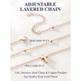 thumbnail image 4 of U7 Layered Cross Necklace for Women Rose Gold Bead Choker Dainty Small Cross Pendant Necklace Jewelry Gift for Daughter Wife Girlfriend, 4 of 6