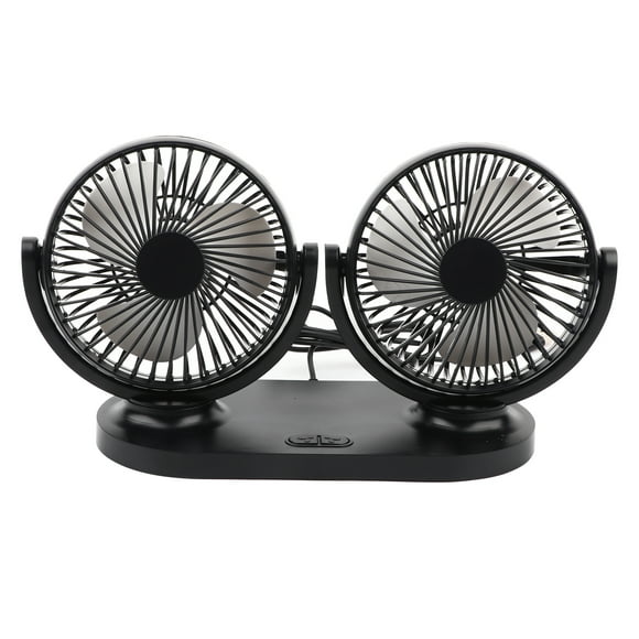Dual Head Car Fan, Long Service Life USB Fan 5V 2A Input Adjustable Low Noise  For Auto Home