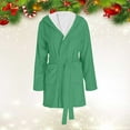thumbnail image 2 of Long Sleeve Cotton Robes for Women Fluffy Women's Nightgowns & Sleepshirts Oversize Length Women's Sleepwear House Womens Robe Army Green, 2 of 9