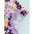 thumbnail image 2 of lnmuld Toddler Girls Floral Print Ruffle Swimsuit Beach Pool Color:Light Purple,Size:3-6 Months, 2 of 8