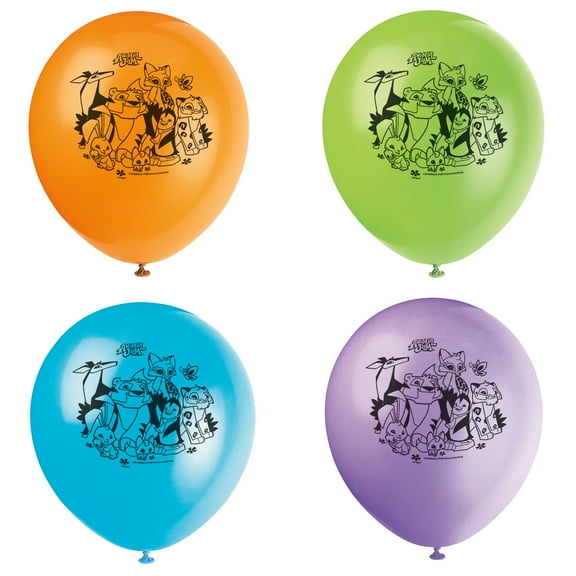 Unique Industries Latex Animal Jam 16" Multi-color Balloons, 8 Count
