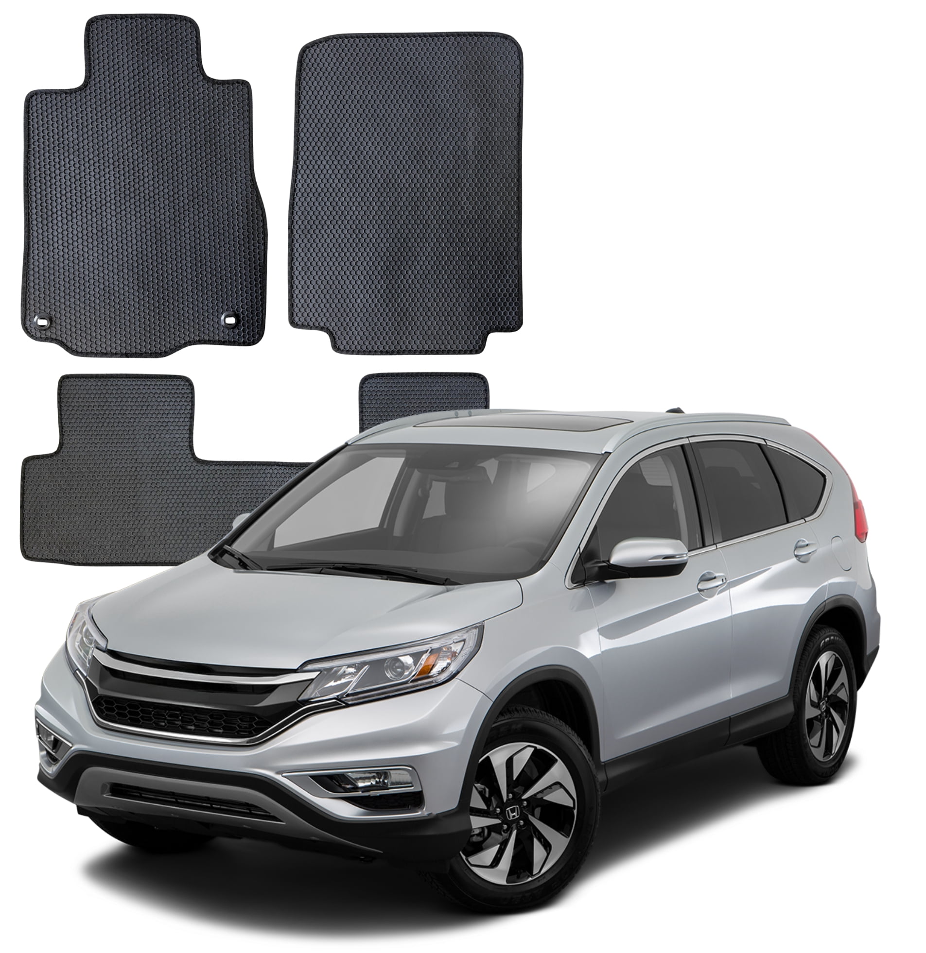 Floor Mats Custom Fit for Honda CR-V (2012 to 2016) All Weather, Front and Rear, ecoMats