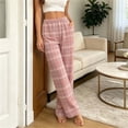 thumbnail image 2 of LUVDA Womens Plaid Pajama Pants Flannel Casual Stretch Wide Leg Pj Pants with Pockets Comfy Soft Lounge Sleepwear, 2 of 5