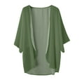 thumbnail image 4 of Bwdbhd Shrugs for Women Long Sleeve Cardigan Knit Sweaters Cropped Open Front Bolero Shrug for dresses Green,L, 4 of 4