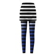 thumbnail image 4 of Puntoco Pantalones De Cintura Elástica Cómodos A Rayas A La Moda Para Mujer, Pantalones De Doble Capa Con Bolsillo Para Yoga, Azul Oscuro Xxxl, 4 of 5