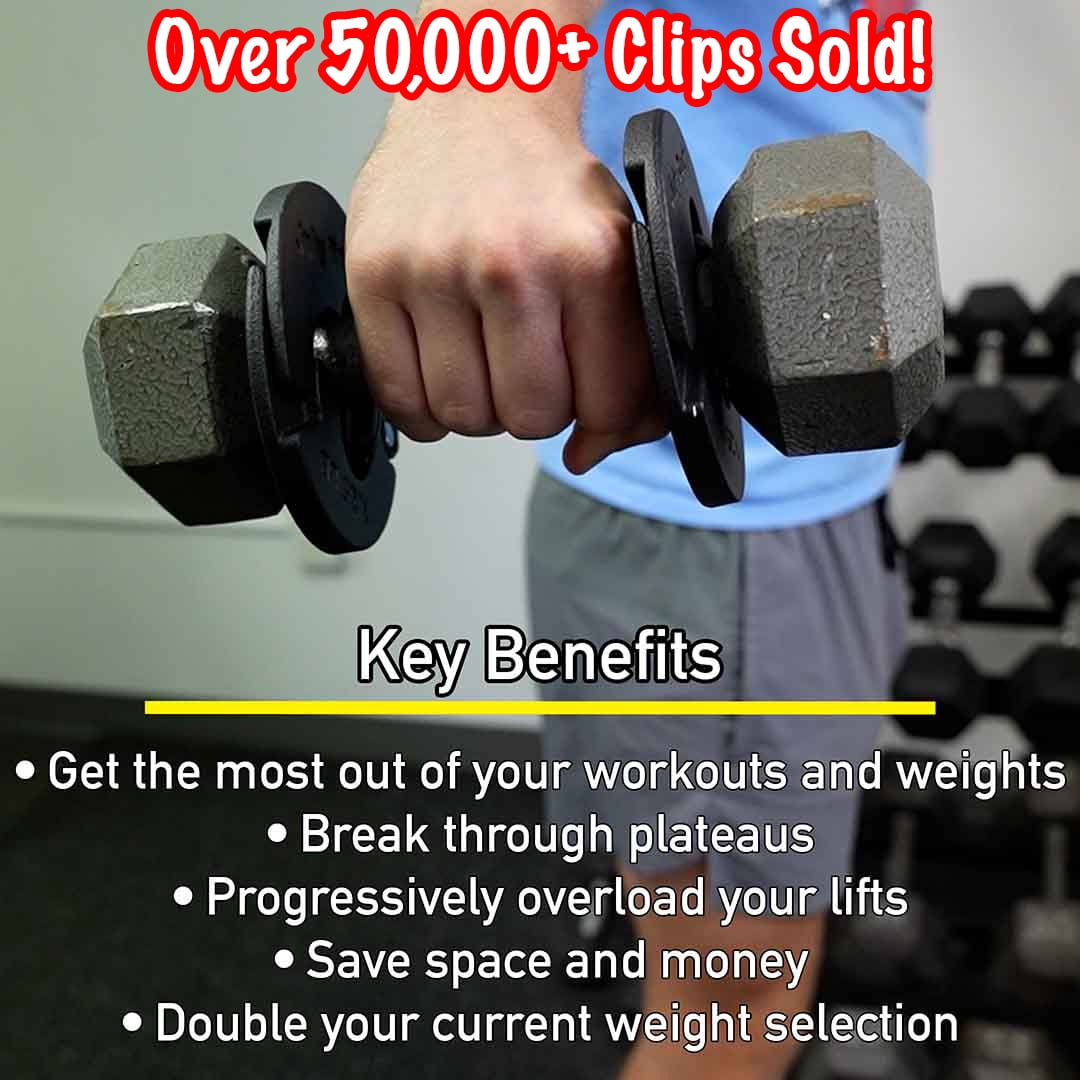 July Body 1.25 Pound Weight Clips – Adds 2.5 Total Pounds - For Dumbbells, Kettlebells, and Barbells -  Dumbbell Add Weight - Dumbbell Weight Clips - Weight Clip - Fractional Weight Plate