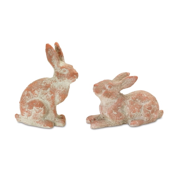 Melrose Rustic Garden Rabbit Figurines - 12.5" - Set of 2