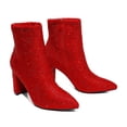 thumbnail image 5 of Dream Pairs Women's Short Ankle Booties with Pointed Toe and Chunky Heel, 5 of 7
