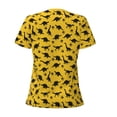 thumbnail image 3 of Uemuo Dinosaur Drawing Women's Deep V-Neck Low Cut Tops - Casual Loose Fit with Stainless Steel Loop, Soft, Breathable, Perfect for Office, Travel, and Daily Wear-Large, 3 of 5