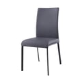thumbnail image 5 of Milan Amanda 5-piece Steel and Faux Leather Extendable Dining Set in Clear/Black, 5 of 17