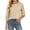 Beige, variant on Kukoosong 3/4 Roll Tab Sleeve T-Shirts for Women, Summer Casual Loose Curved Hem Boat Neck Tops, Side Decorative Button Crinkled Solid Tee Shirts for Office Vacation