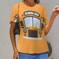 thumbnail image 6 of School Bus Icon Design Women's Short Sleeve T-Shirt Crew Neck Casual Summer Trendy Loose Fit Tops, 6 of 6