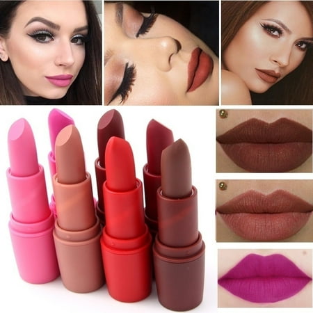 SUPERHOMUSE 7 Colors Natural Lipstick, Waterproof Sexy Red Lips Matte Velvet Lipstick Pencil Cosmetic Long
