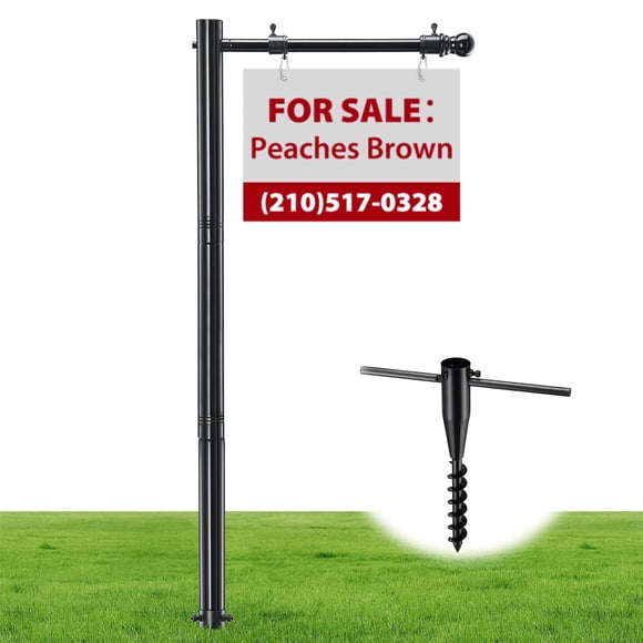 Real Estate Sign Posts, 7FT Tall Metal Real Estate Sign Posts for Sale Yard Signs Up to 24 Inch, Waterproof Home and Open House for Sale Ho