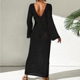 thumbnail image 5 of Bovxnpu Long Sleeve Dress for Women, Women Long Sleeve Dress Plus Size Vacation Beach Sun Protection Backless V Neck Dress Maxi Dress Spring Fall Outfits, 5 of 5