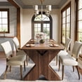 thumbnail image 5 of Tribesigns 63" Dining Table for 4-6 People, Farmhouse Wood Kitchen Table for Dining Room, Brown, 5 of 7