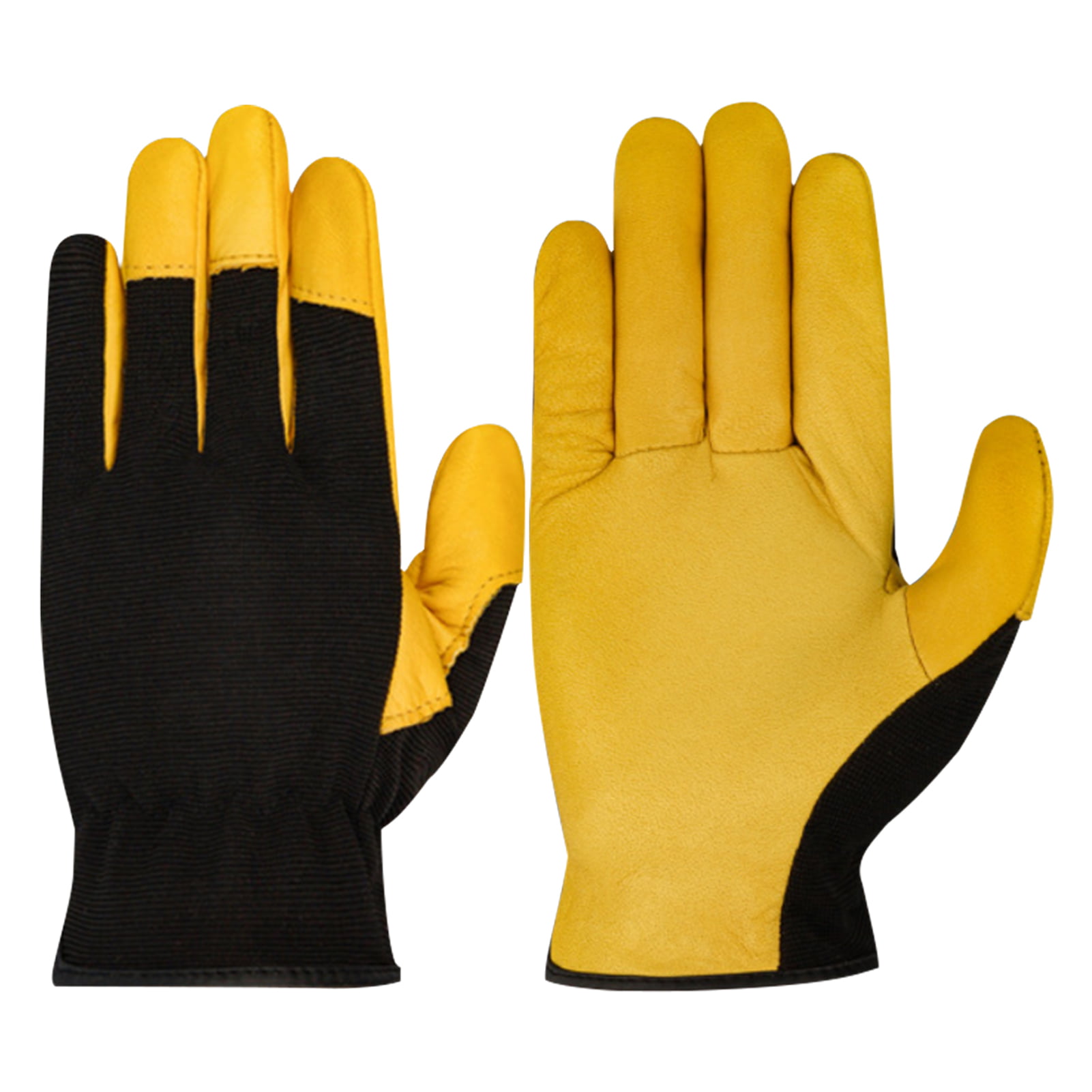 Mens Goatskin Leather Work Golves Garden Yard Construction Mechanics Work Gloves 