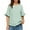 Greenstripes, variant on Pryla Summe Dressy Tops for Women Vertical Stripe Ruffle Hem Blouse 3/4 Sleeve Crew Neck Striped Casual Shirt
