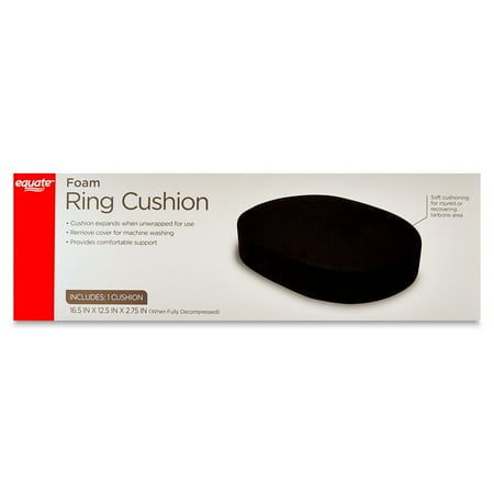 Equate Foam Ring Cushion, Black