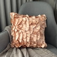 thumbnail image 3 of The HomeCentric Pillow Covers Pack of 2 18x18 inch (45x45 cm) Pink Handmade Peach Pillow Cases Vintage Style Ruffles Shabby Chic Pillows Cover Square Satin Pillows Cover Solid Style - Vintage Peach, 3 of 12