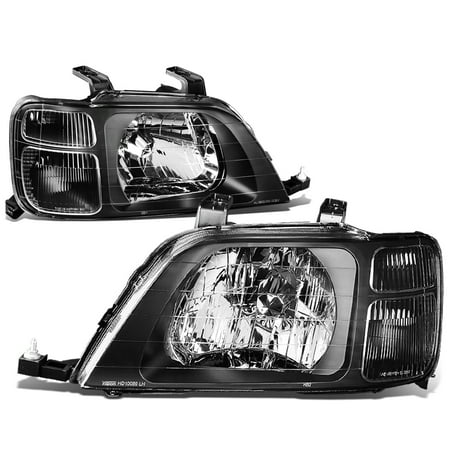 For 1997 to 2001 Honda CRV Headlight Black Housing Clear Corner Headlamp RD LX EX 98 99 00 Left+Right