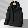 thumbnail image 2 of UVEASISHA Mens 3 in 1 Rain Jackets Big and Tall Waterproof Windbreaker Outdoor Lightweight Hooded Raincoat with Removable Fleece Liner Limited Time Sales of The Day Black XXL, 2 of 8