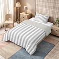 thumbnail image 2 of Meiyoeat Retro Pinstripe Twin Comforter Sets 2pcs, Modern Straight Line Bedding Set, Gray White,Grey Reversible,1 Comforter and 1 Pillowcase, 2 of 6