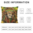 thumbnail image 5 of BANET Short Plush Throw Pillow Covers, Soft Square Throw Pillowslip Double Sided Print, Weedleaf farian Reggae Lion Cushions Pillowcase 22x22in, 5 of 5
